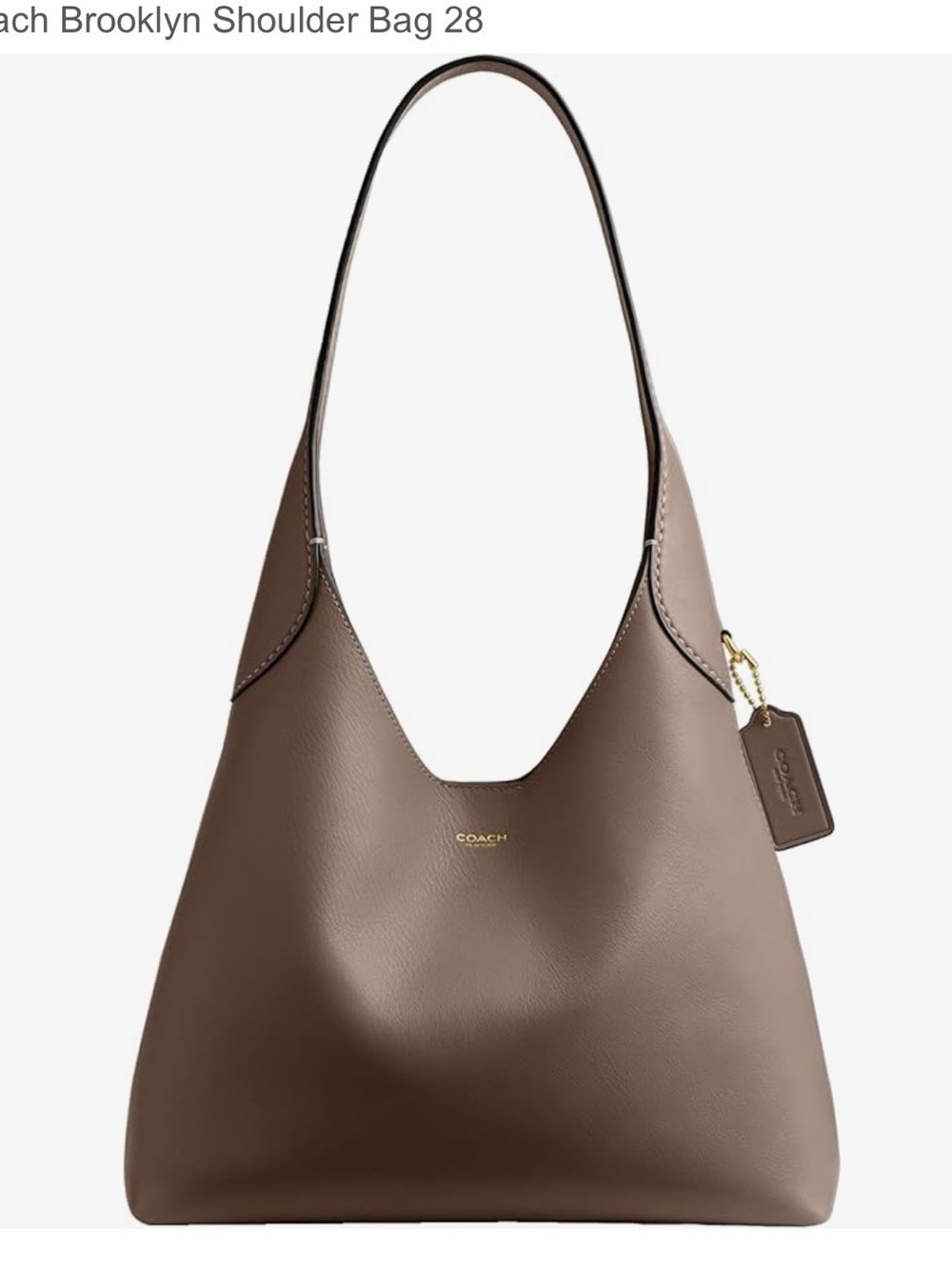 Coach Brown Pebbled Leather Shoulder Bag - Picture 1 of 9